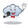 Singing rain cloud character cartoon