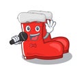 Singing santa boots mascot isolated the character Royalty Free Stock Photo