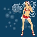 Singing santa girl Royalty Free Stock Photo