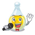 Singing sesame oil in a mascot bowl Royalty Free Stock Photo