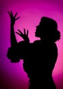 Singing silhouette Royalty Free Stock Photo