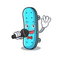 Singing skateboard mascot cartoon style