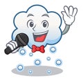 Singing snow cloud character cartoon Royalty Free Stock Photo