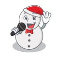 Singing snowman character cartoon style