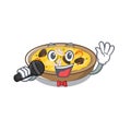 Singing spanish paella dishes in cartoon shape