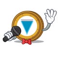 Singing Verge coin mascot cartoon