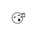 Singing or Whistling Emoticon, Smile Face icon Vector Design