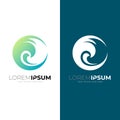 Simple logo with wave design template, circle icon Royalty Free Stock Photo