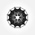 A single abstract floral element. Logo, symbol, flower dodecahedron frame. Royalty Free Stock Photo