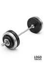 A single adjustable dumbbell with a metallic handle and round weight plates on each end. The plates Royalty Free Stock Photo