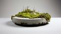 a single aerated concrete plate with moss, Generative AI