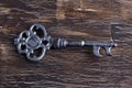 Single antique silver key Royalty Free Stock Photo