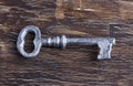 Single antique silver key Royalty Free Stock Photo