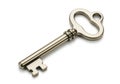 Antique skeleton key isolated on white background Royalty Free Stock Photo
