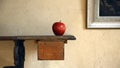 Single Apple On Antique Table