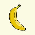 Single Banana Cartoon Illustration Isolated