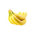 Single banana isolated. Beautiful, edible yellow banana. Bunch of bananas. Vector illustration