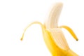 A single Banana peeled down Royalty Free Stock Photo