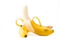 A single Banana peeled down Royalty Free Stock Photo