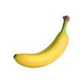Single banana on white
