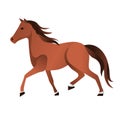 Single basic simple horse illustration in brown natural color.vector Royalty Free Stock Photo