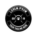 Simple weight plate barbell logo template