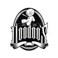Voodoo doll cartoon character logo template Royalty Free Stock Photo