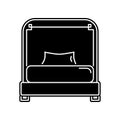 single bed  icon. Element of household for mobile concept and web apps icon. Glyph, flat icon for website design and development, Royalty Free Stock Photo