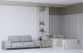 single bedroom with sofa and decorative wall