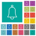 Single bell outline square flat multi colored icons