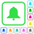 Single bell vivid colored flat icons icons