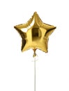 Single big gold star balloon object for birthday party Royalty Free Stock Photo