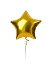 Single big gold star balloon object for birthday party Royalty Free Stock Photo