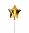 Single big gold star balloon object for birthday party Royalty Free Stock Photo