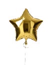 Single big gold star balloon object for birthday party Royalty Free Stock Photo