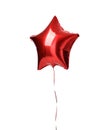 Single big red star balloon ballon object for birthday isolated