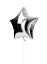 Single big silver star balloon object for birthday party Royalty Free Stock Photo