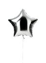 Single big silver star balloon object for birthday party Royalty Free Stock Photo