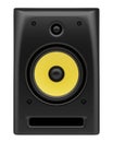 Single black audio speaker isolated on white Royalty Free Stock Photo