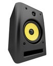 Single black audio speaker isolated on white Royalty Free Stock Photo