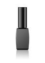 Single black bottle of nail varnish, polish isolated over white background, stylish enamel for fashionable women, nail polish Royalty Free Stock Photo