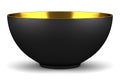 Single black bowl on white