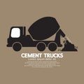 Single Black Cement Mixer Trucks