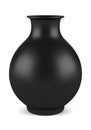 Single black ceramic vase isolated on white Royalty Free Stock Photo