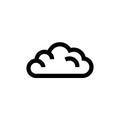 Single Black Cloud Icon Against White Background Weather, Climate, and Atmospheric Element Royalty Free Stock Photo