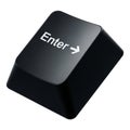 Black Enter Key with White Text and Arrow on a White Background keyboard computer Royalty Free Stock Photo