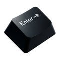 Black Enter Key from a Computer Keyboard with White Text and Arrow on a White Background Royalty Free Stock Photo