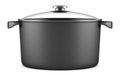 Single black cooking pan isolated on white