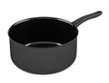 Single black cooking pot isolated on white