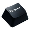 Black 3D Rendered Enter Key with White Text and Arrow on White Background keyboard computer Royalty Free Stock Photo